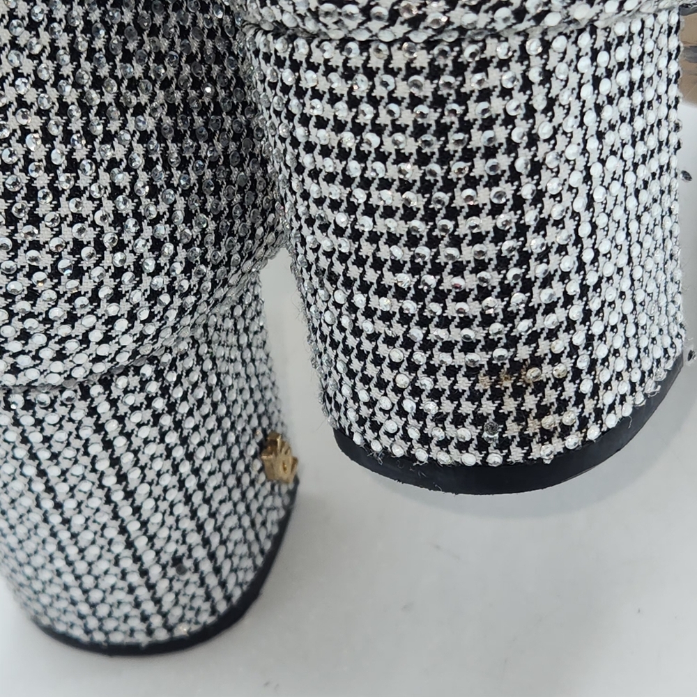 Kurt Geiger London Burlington Crystal Houndstooth Boots 40 - Picture 8 of 16